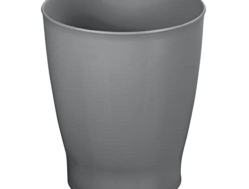 Amazon.com: mDesign Round Plastic Bathroom Garbage Can, 1.25 Gallon Wastebasket, Garbage Bin, Trash