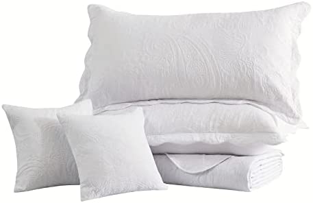 Amazon.com: Blythease Oversized King Bedspread White 128x120 Extra Wide, Ultrasonic Lightweight Bedd