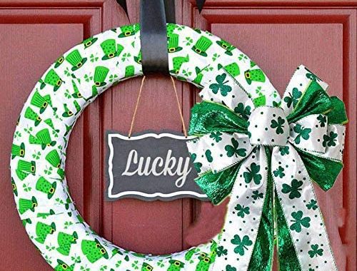 Amazon.com: JANOU St. Patrick's Day Wreath Bow Green Shamrock Bowknot Irish Holiday DIY Crafts Gift