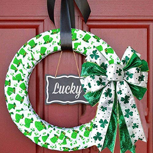 Amazon.com: JANOU St. Patrick's Day Wreath Bow Green Shamrock Bowknot Irish Holiday DIY Crafts Gift