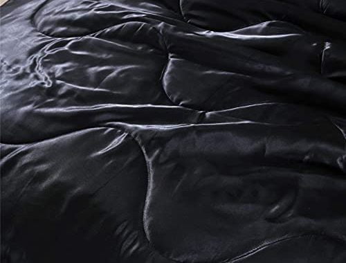 Amazon.com: A Nice Night Satin Silky Soft Quilt Luxury Super Soft Microfiber Bedding Thin Comforter