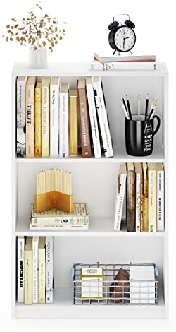 Amazon.com: FURINNO JAYA Simple Home 3-Tier Adjustable Shelf Bookcase, White : Home & Kitchen