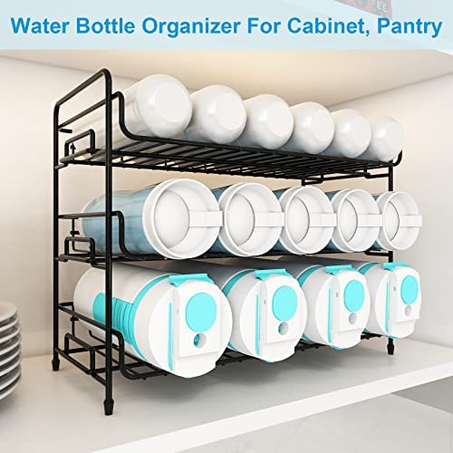 Amazon.com: Mefirt Water Bottle Organizer, 3-Tier Water Bottle Holder for Cabinet, Stackable Water B