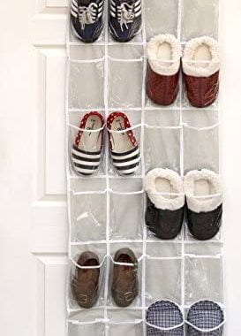 Amazon.com: 24 Pockets - SimpleHouseware Crystal Clear Over The Door Hanging Shoe Organizer, Gray (6