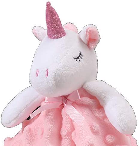 Amazon.com: CREVENT Cozy Plush Baby Security Blanket Loveys for Baby Girls, Minky Dot Front + Sherpa