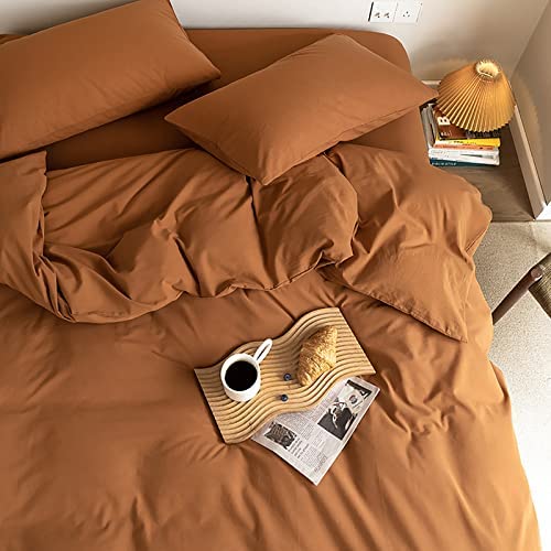 Amazon.com: Luxlovery California King Pumpkin Color Comforter Set Rust Bedding Comforter Set Burnt O