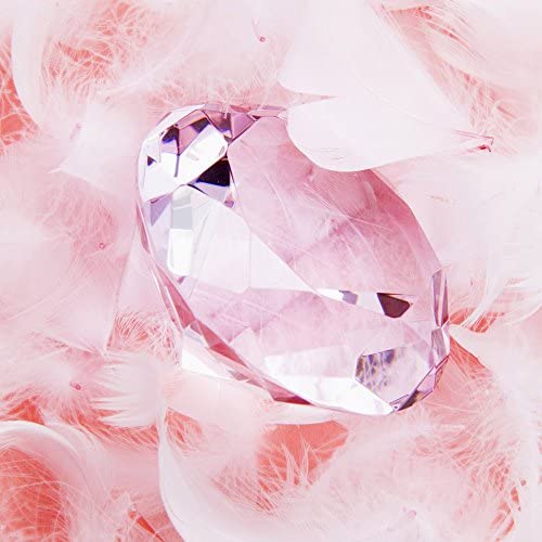 OUTUXED 1500pcs Pink Diamonds 0.3"(8mm) Crystal Gems Plastic Decor Vases Filler Light Crystal Clear