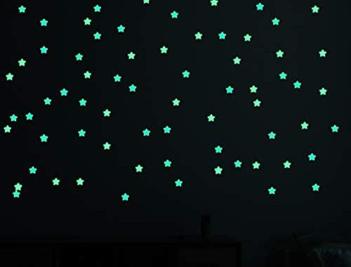 Amazon.com: AM AMAONM 100 Pcs Colorful Glow in The Dark Luminous Stars Fluorescent Noctilucent Plast