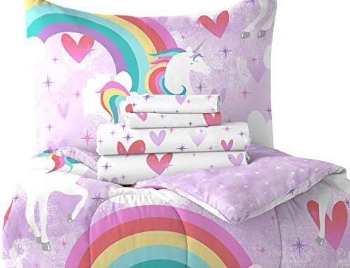 Amazon.com: dream FACTORY Kids 5-Piece Complete Set Easy-Wash Super Soft Microfiber Comforter Beddin
