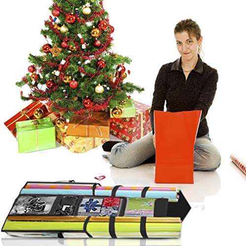Amazon.com: ProPik Hanging Double Sided Wrapping Paper Storage Organizer With Multiple Pockets Organ