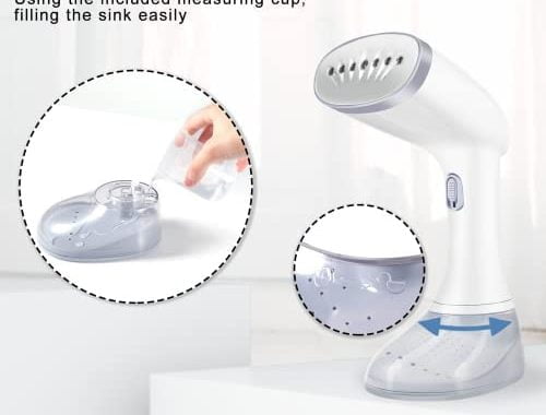 Steamer for Clothes, Handheld Clothes Steamer with Brush Ironing Gloves, 1350W Strong Power Garment