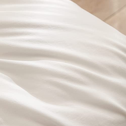 BESTOUCH Duvet Cover Set 100% Washed Cotton Linen Feel Super Soft Comfortable Chic Lightweight 3 PCs