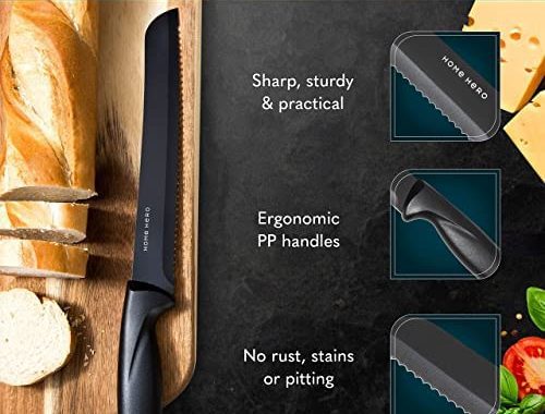 Home Hero Kitchen Knife Set, Steak Knife Set & Kitchen Utility Knives - Ultra-Sharp High Carbon