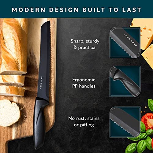 Home Hero Kitchen Knife Set, Steak Knife Set & Kitchen Utility Knives - Ultra-Sharp High Carbon