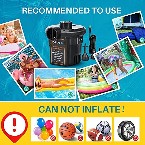 Amazon.com: AstroAI Electric Air Pump for Inflatables Air Mattress Portable Inflator Deflator with 3