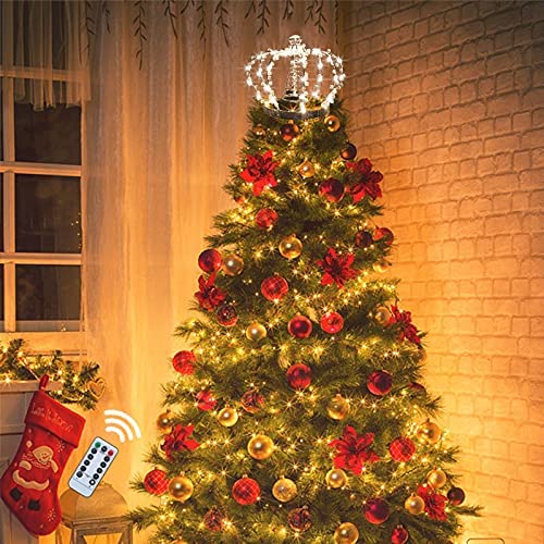 Amazon.com: LAWOHO Christmas Tree Topper Star, Jeweled Crown with 60 Warm White LED USB Lighted Tree