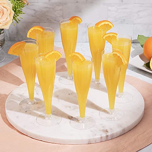 24 Plastic Champagne Flutes Disposable | Clear Plastic Champagne Glasses for Parties | Clear Plastic