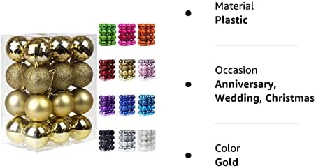 Amazon.com: Emopeak 24Pcs Christmas Balls Ornaments for Xmas Christmas Tree - 4 Style Shatterproof C