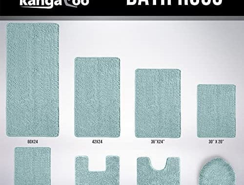 Amazon.com: KANGAROO Luxury Chenille Bath Rug, Extra Soft and Absorbent Shag Bathroom Rugs, Machine