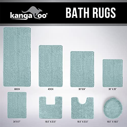 Amazon.com: KANGAROO Luxury Chenille Bath Rug, Extra Soft and Absorbent Shag Bathroom Rugs, Machine