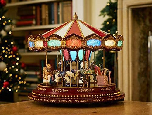 Amazon.com: Mr. Christmas Marquee Deluxe Carousel Musical Animated Indoor Christmas Decoration, 15 I