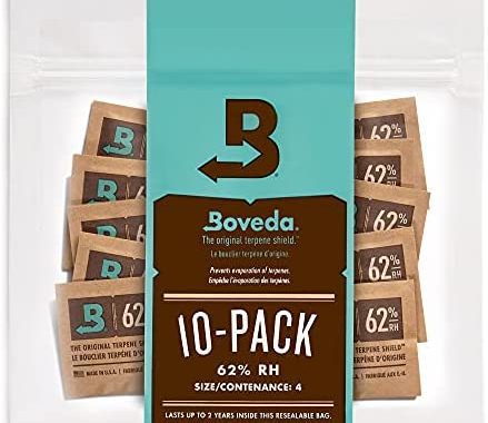Amazon.com: Boveda 62% Packets - 2 Way Humidity Control Packs- Size 4-10 Count Resealable Bag - Bulk