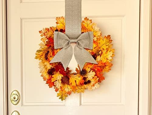 Amazon.com: Burlap Bow Wreath Door Hanger for Front Door Rustic Jute Wreath Hook Made with 2 Grommet