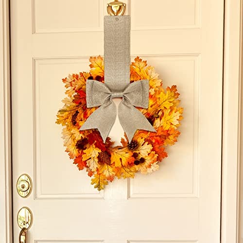 Amazon.com: Burlap Bow Wreath Door Hanger for Front Door Rustic Jute Wreath Hook Made with 2 Grommet