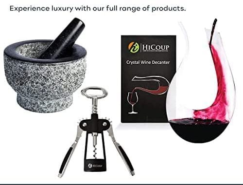 Hicoup Wine Opener - Professional Corkscrews for Wine Bottles w/ Foil Cutter and Cap Remover - Manua
