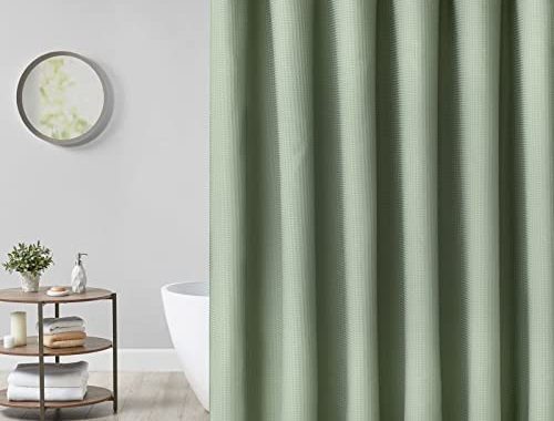 Amazon.com: Dynamene Sage Green Shower Curtain - Waffle Textured Heavy Duty Thick Fabric Shower Curt