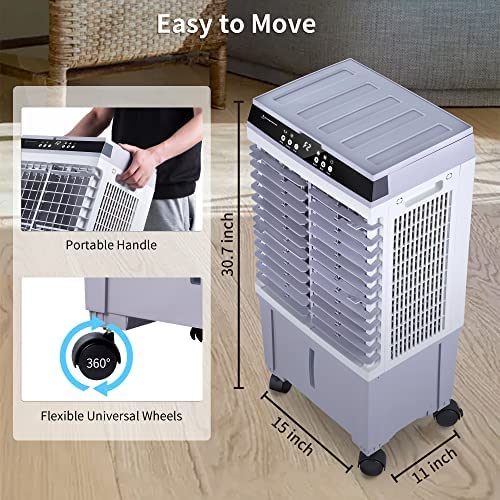 Uthfy Portable Air Conditioner, Evaporative Air Cooler with 3 Speeds, 1789 CFM Swamp Cooler with 110