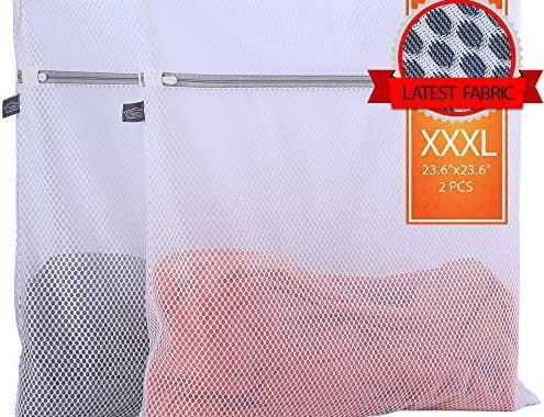 Amazon.com: Kimmama 2 Pack Mesh Laundry Bag-2 XXL Oversize Delicates-Extra Large Laundry Wash Bag wi