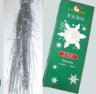 Amazon.com: Kurt Adler Silver Tree Tinsel Icicles 6000 Strands 3 Boxes New : Home & Kitchen
