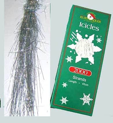 Amazon.com: Kurt Adler Silver Tree Tinsel Icicles 6000 Strands 3 Boxes New : Home & Kitchen