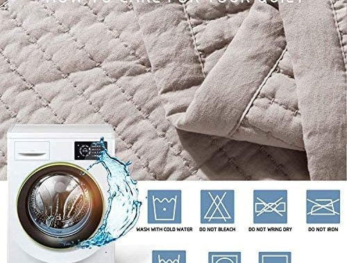 Amazon.com: KASENTEX Quilt Mini Set-Stone Washed-Super Soft Bedspread-Light Weight-White Down Altern