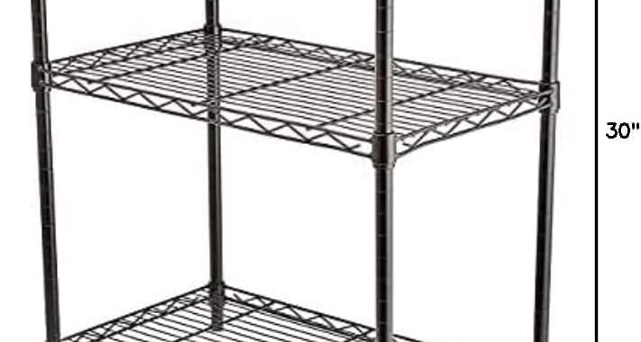 Amazon Basics 3-Shelf Adjustable, Heavy Duty Storage Shelving Unit (250 lbs loading capacity per she