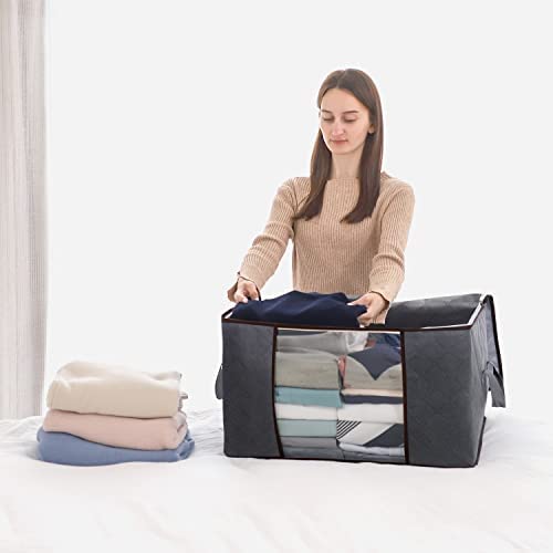 Lifewit Large Capacity Clothes Storage Bag Organizer with Reinforced Handle Thick Fabric for Comfort