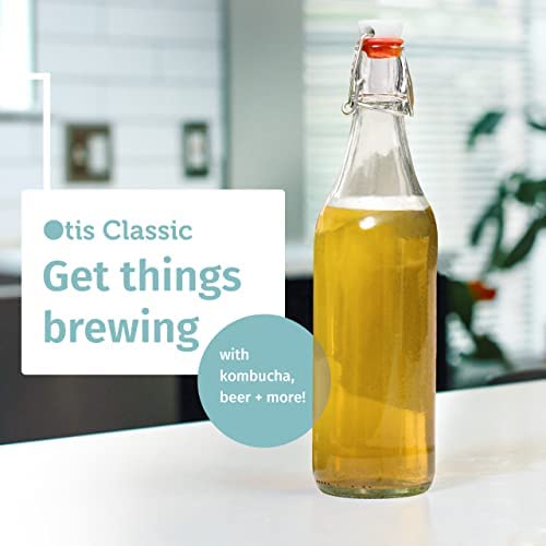 Amazon.com: Otis Classic Swing Top Glass Bottles - Set of 6, 16oz w/ Marker & Labels - Clear Bot