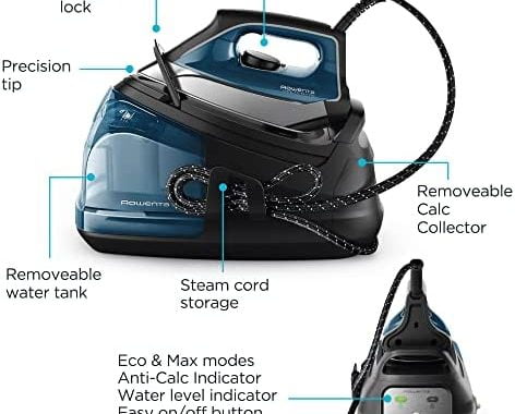 Rowenta Compact Steam Station and Garment Steamer, Advanced Technology, Blue