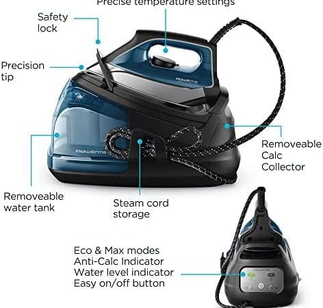 Rowenta Compact Steam Station and Garment Steamer, Advanced Technology, Blue