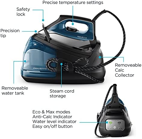 Rowenta Compact Steam Station and Garment Steamer, Advanced Technology, Blue