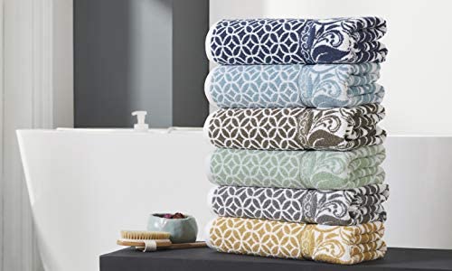 Amazon.com: Modern Threads Trefoil Filigree 6-Piece Reversible Yarn Dyed Jacquard Towel Set - Bath T