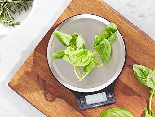 Amazon.com: Amazon Basics Stainless Steel Digital Kitchen Scale with LCD Display, Batteries Included