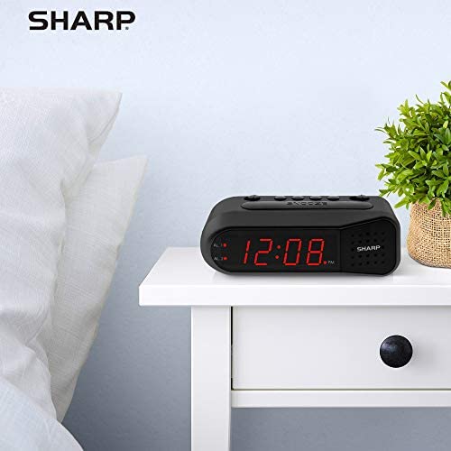 Amazon.com: SHARP Digital Alarm Clock – Black Case with Red LEDs - Ascending Alarm Grows Increasing