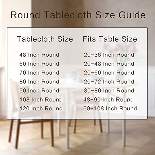 sancua Round Tablecloth - 60 Inch - Water Resistant Spill Proof Washable Polyester Table Cloth Decor