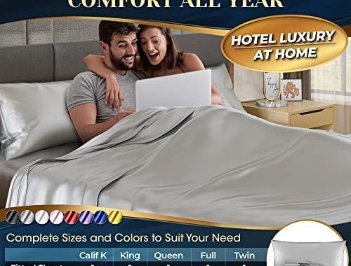 Amazon.com: Satin Sheets Queen Size (4 Pieces, 8 Colors), Silky Satin Sheet Set -Satin Bed Set with