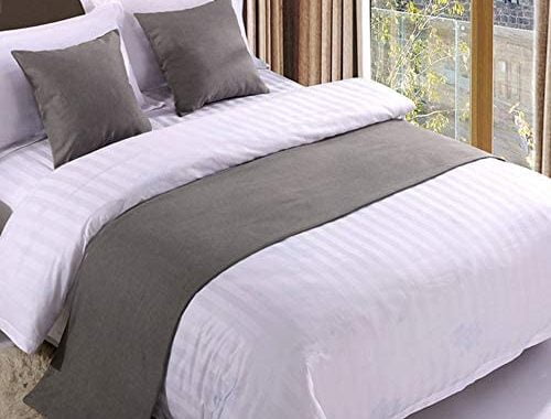 Twelve Solid Bed Runner Dark Gray Bed Scarf Protector Bedding Scarves for Bedroom Hotel Wedding Room