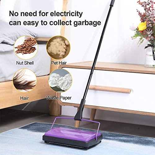 Yocada Carpet Sweeper Cleaner for Home Office Low Carpets Rugs Undercoat Carpets Pet Hair Dust Scrap