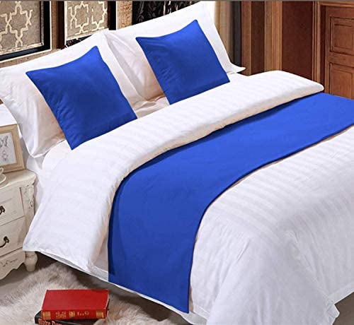 Amazon.com: Lotus Bedding 800 Thread Count Solid 1 Piece 18" Bed Runner Scarf Protector Slipcover Be