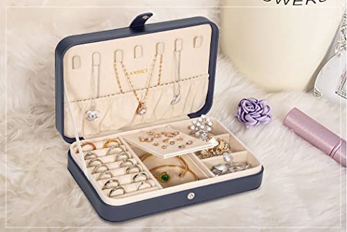 Amazon.com: LANDICI Small Jewelry Box for Women Girls, PU Leather Travel Jewelry Organizer Case, Por